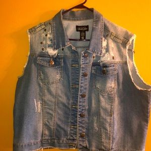 Sleeveless Blue Jean Jacket